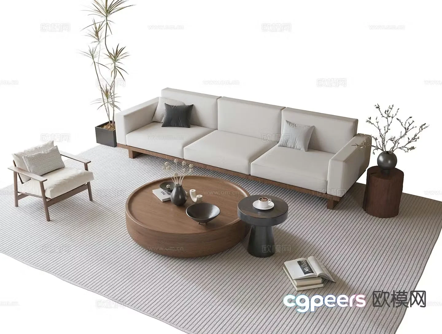 Wabi Sabi modular sofa 3d model
