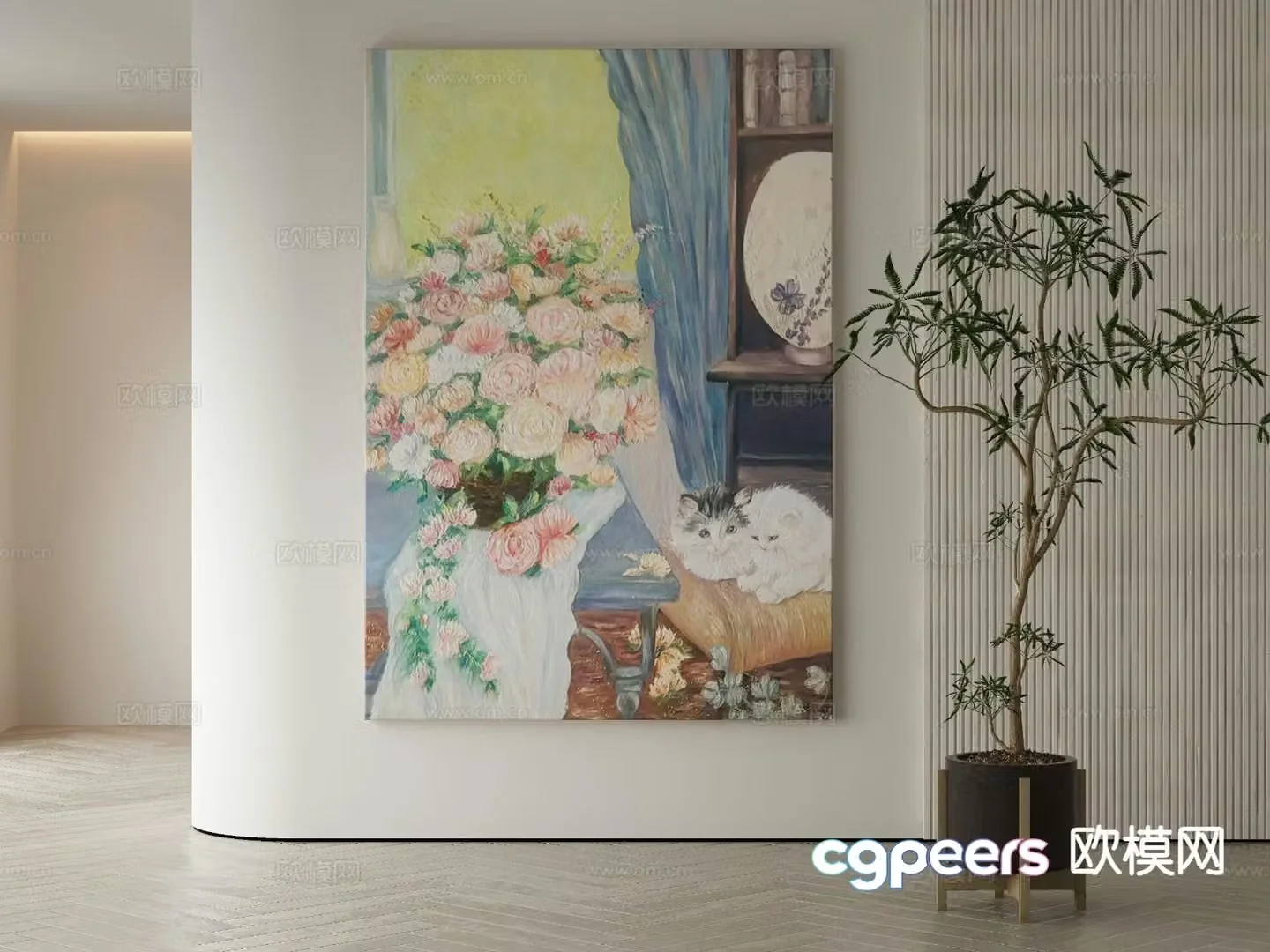 Modern art painting decorative painting 3d model