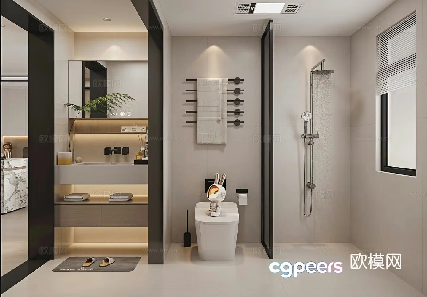 Modern bathroom 3D model 3D model