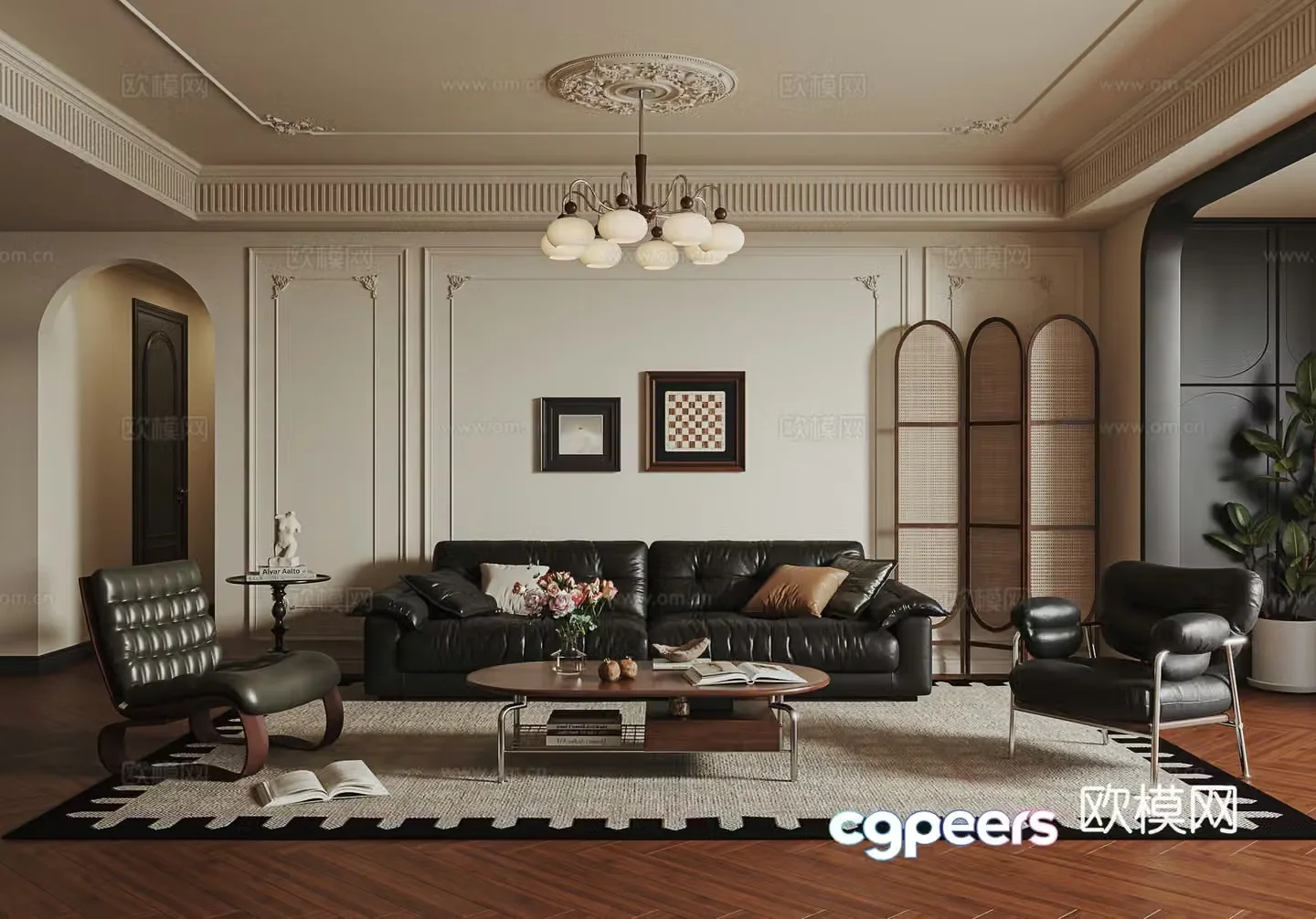 French living room 3d model
