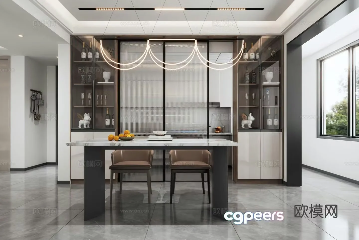 Modern guest restaurant 3d model