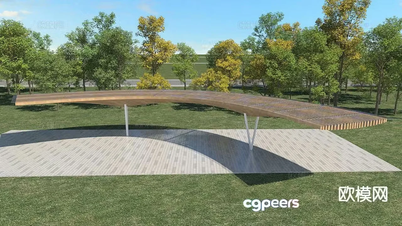 Modern gallery frame landscape gallery 3d model