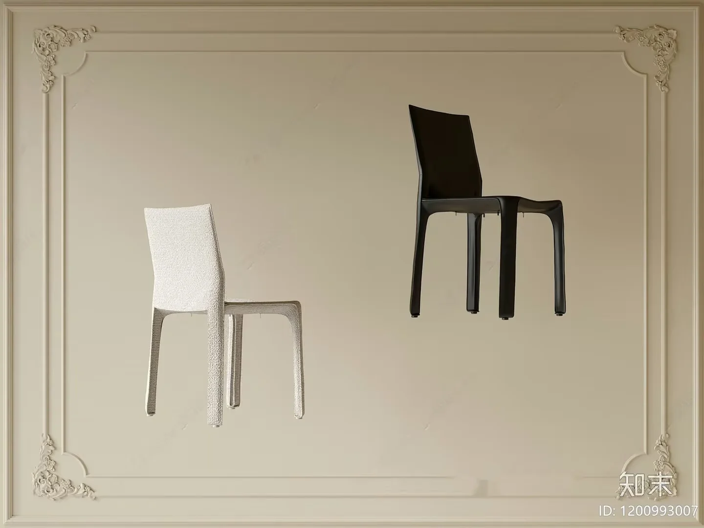 A Pair Of Chairs 3D Model – 17813 – CORONA Render