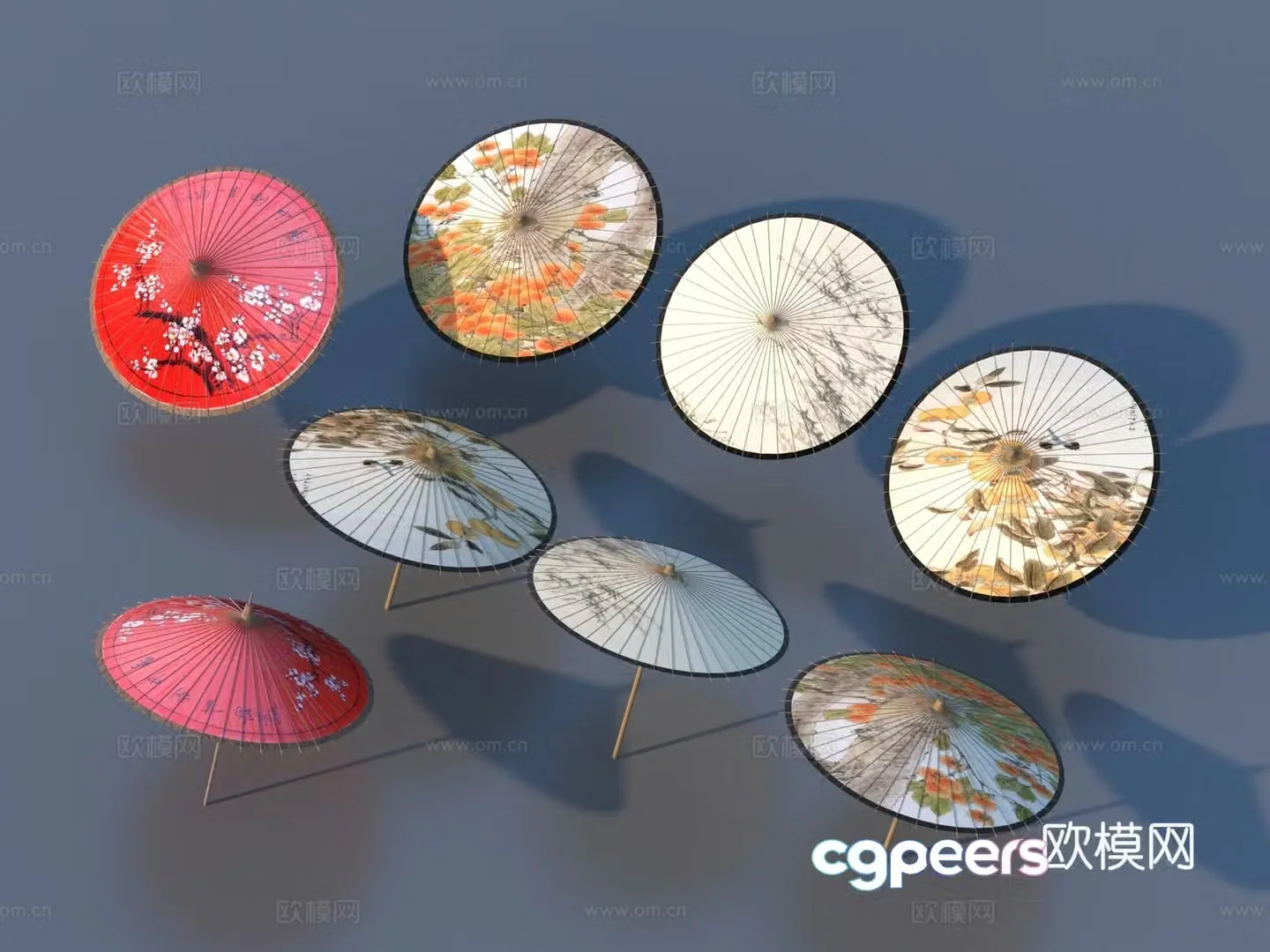Umbrella Oil paper umbrella Chinese umbrella 3D model