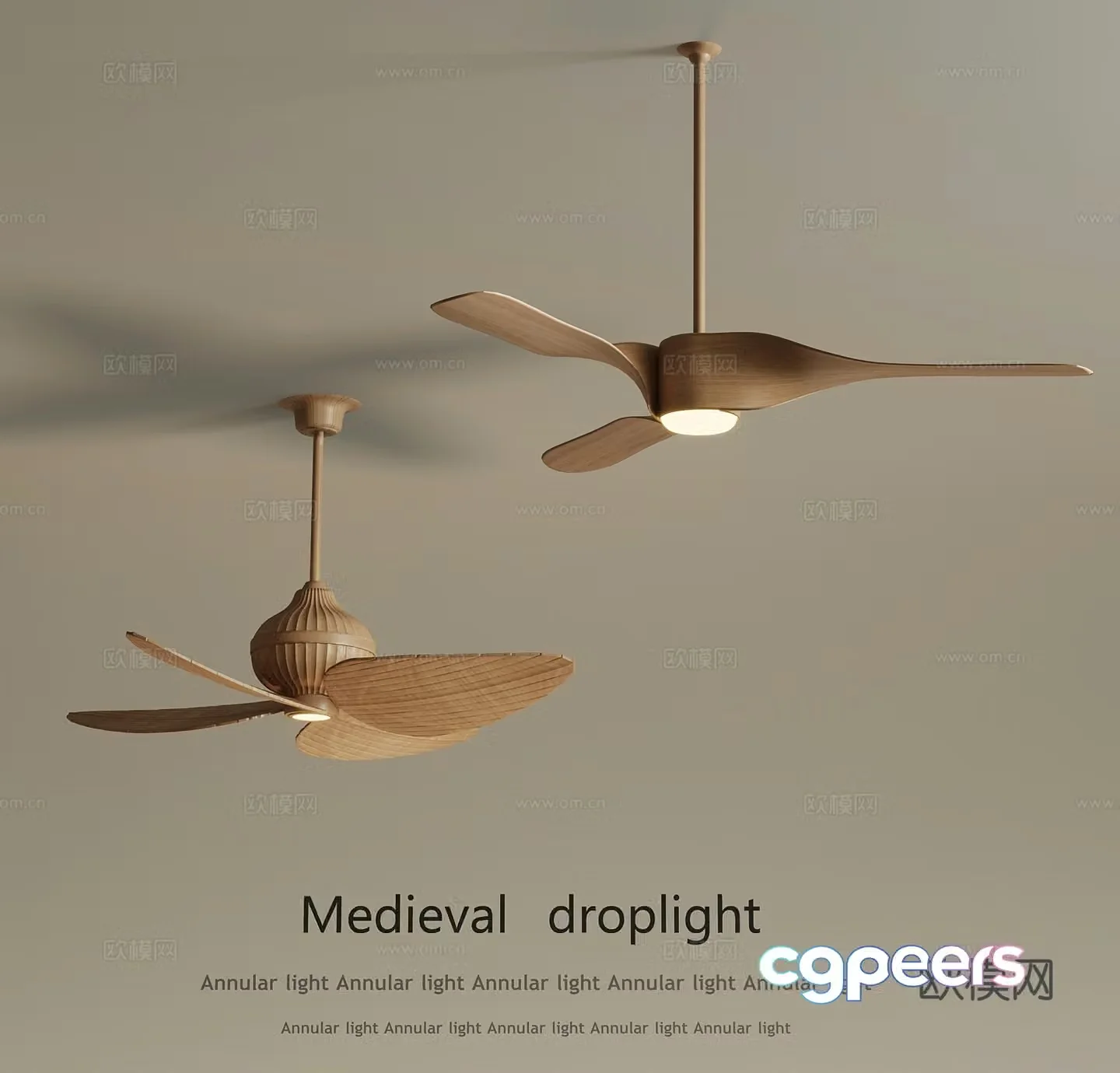 Modern fan light 3d model
