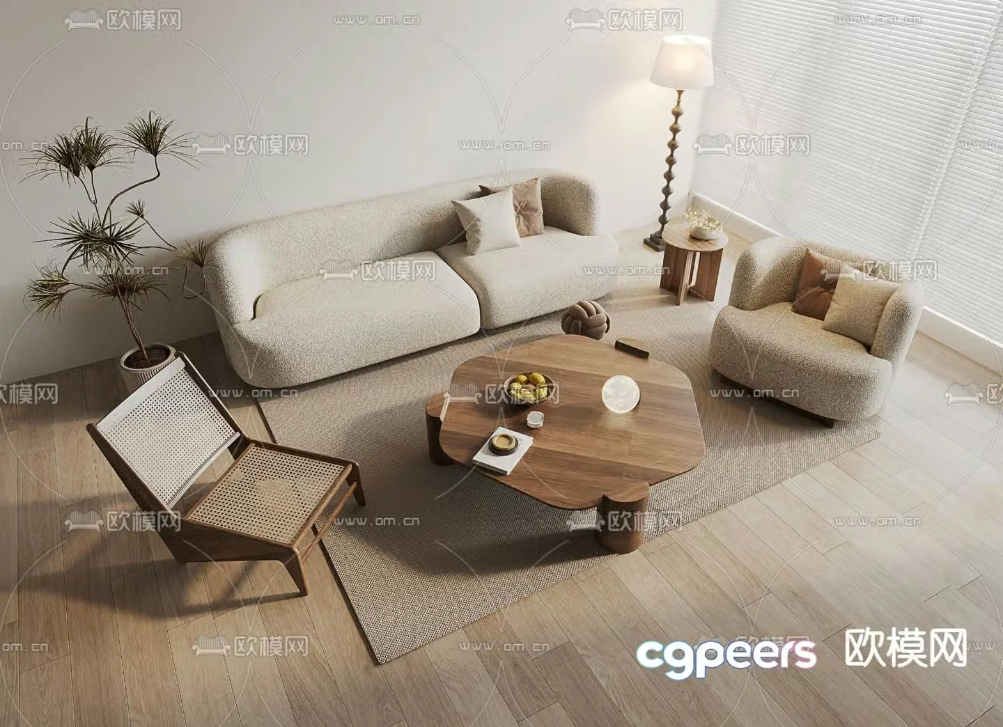 Wabi Sabi modular sofa 3d model