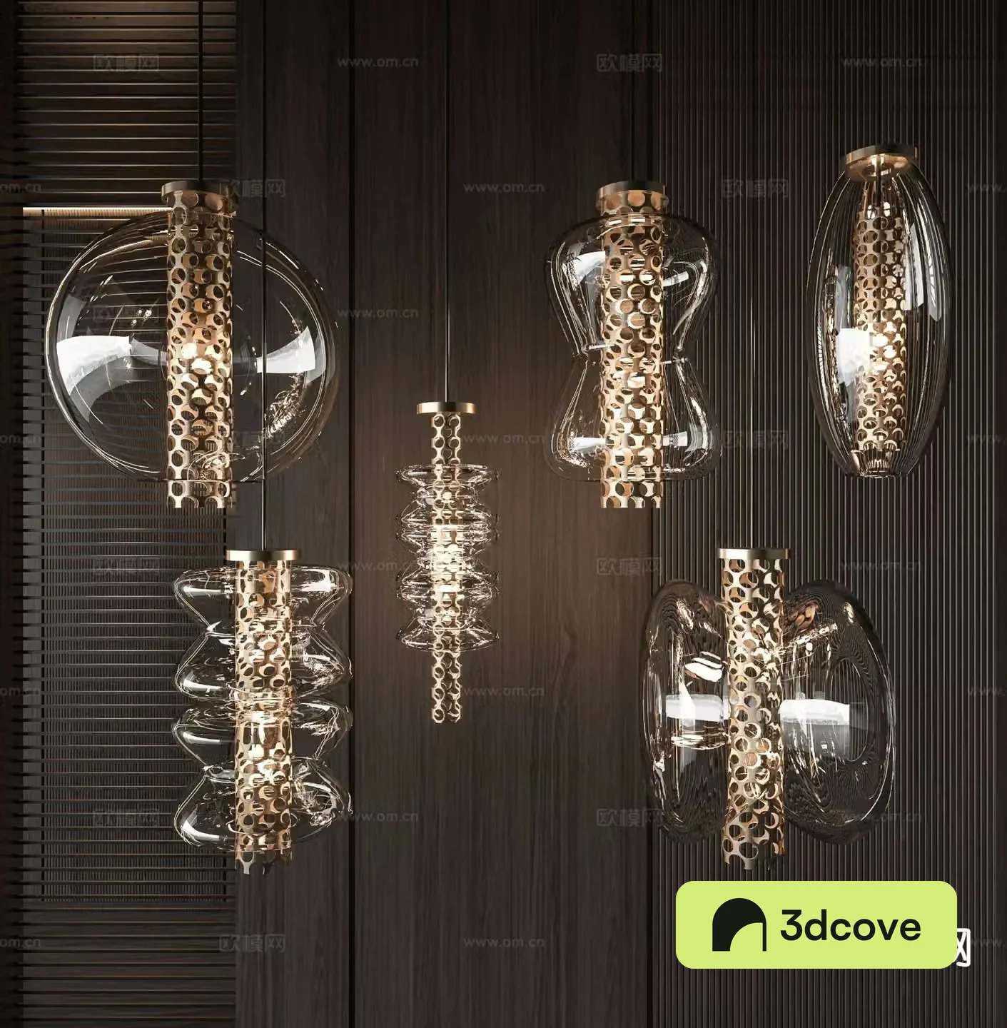 Light luxury glass chandelier