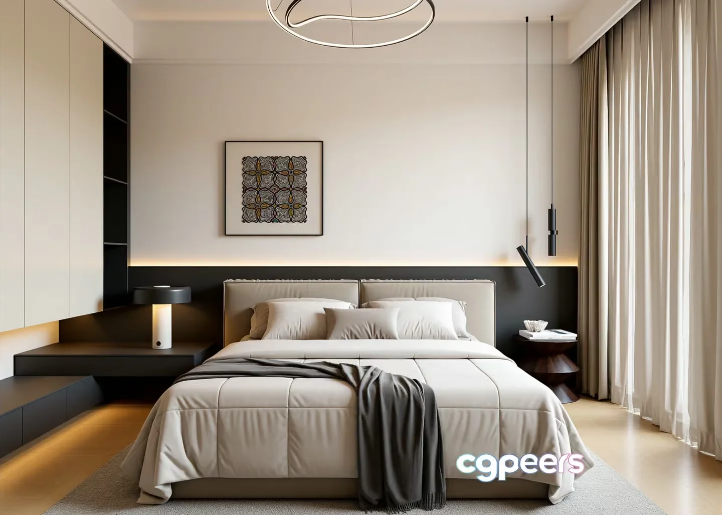 Modern Minimalist Bedroom 3D Model – 23387 – VRAY Render