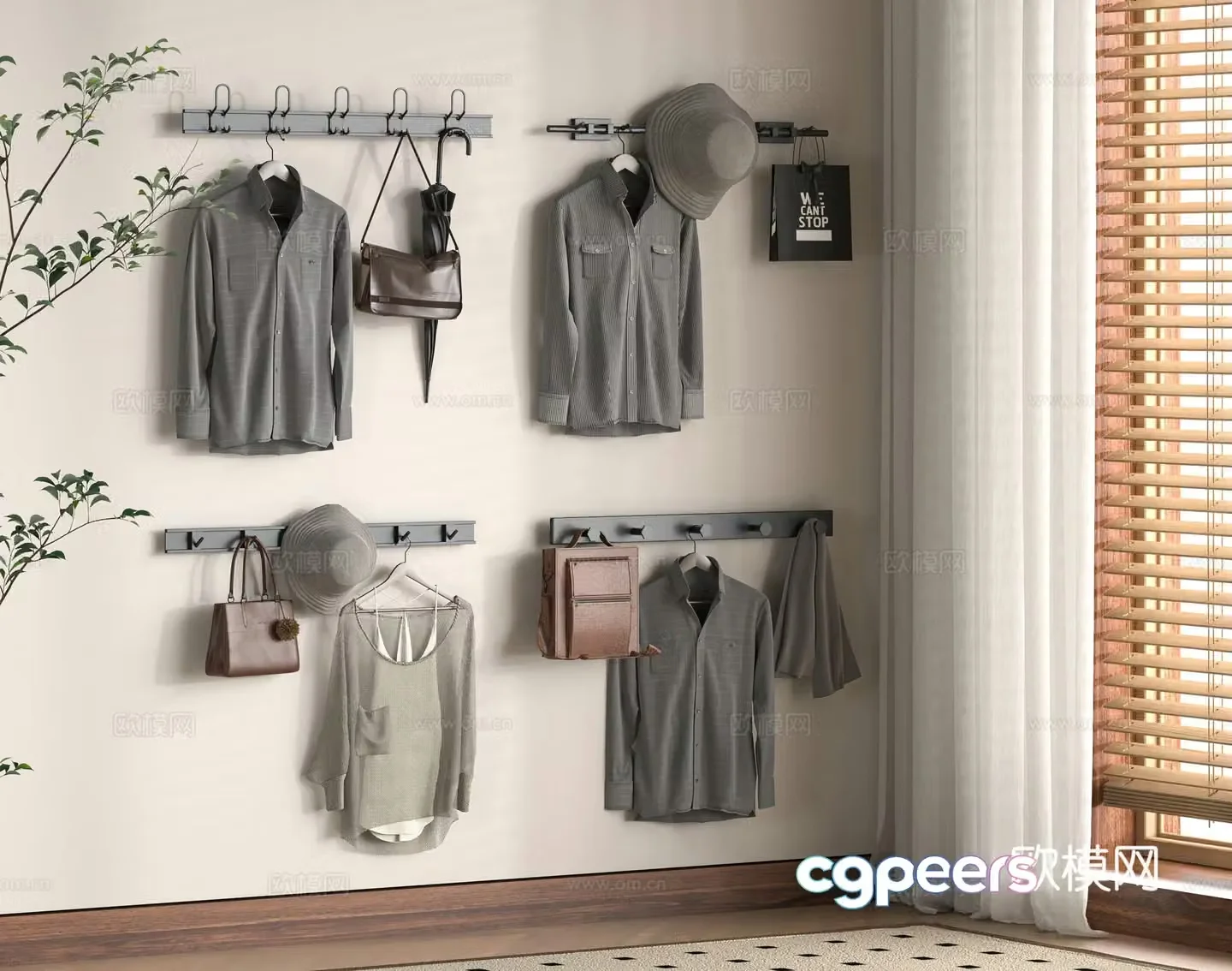 Modern clothes hanger 3d model