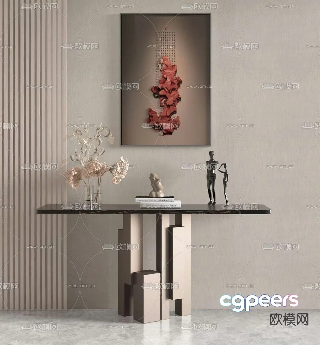 New Chinese style end viewing platform 3D model
