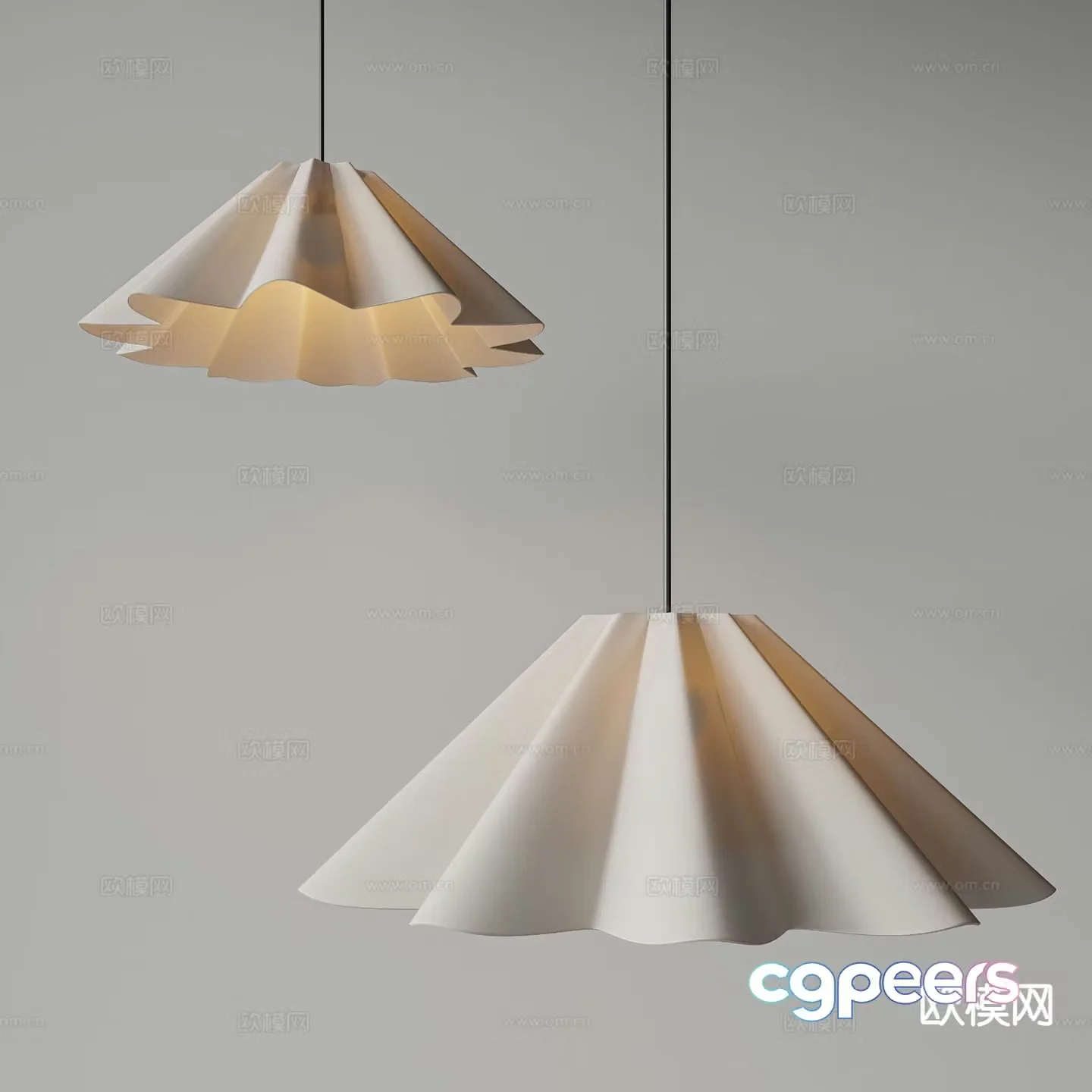 Middle-aged chandeliers folded edge chandeliers 3D model