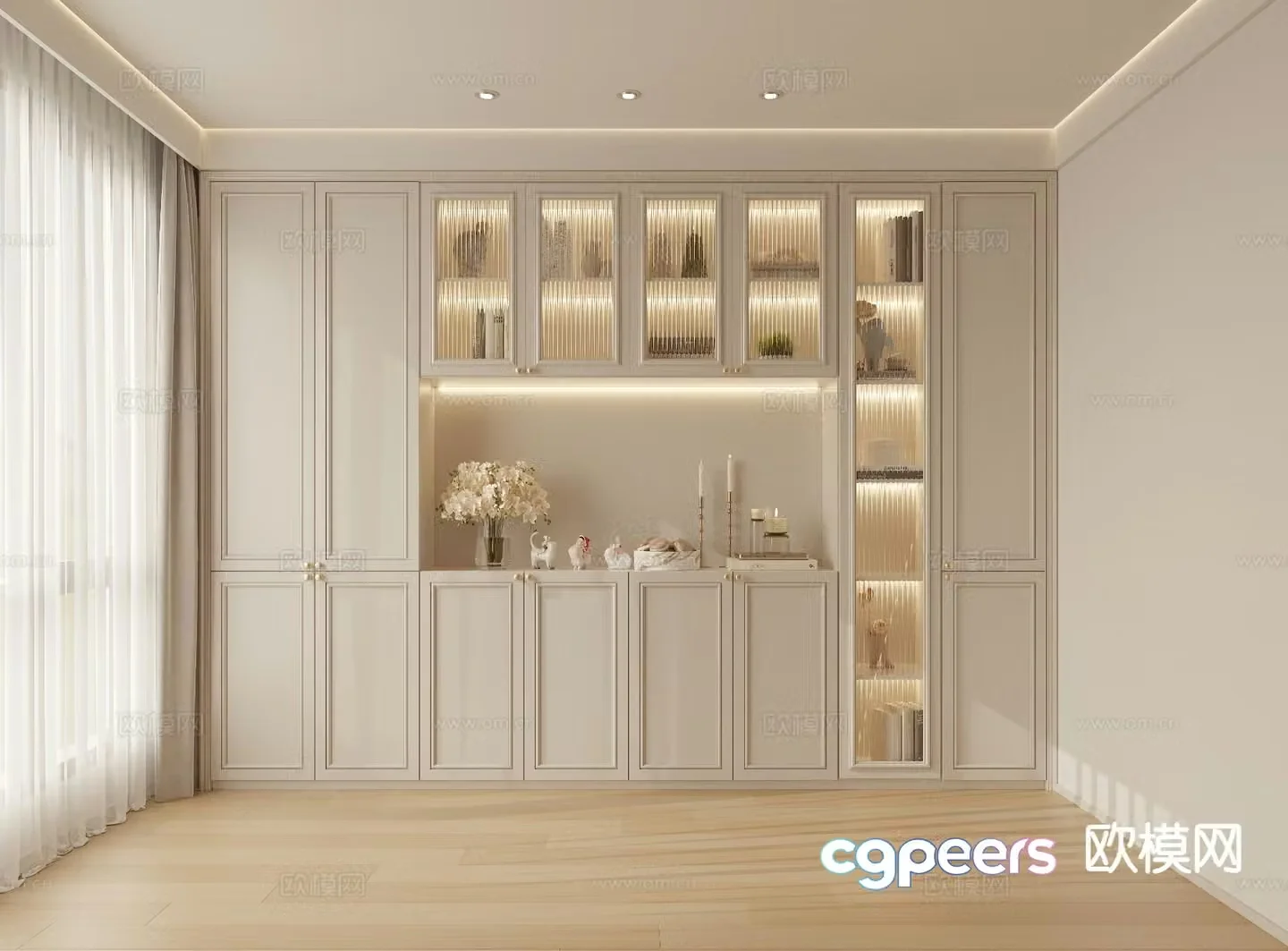 French sideboard decorative cabinet 3d model