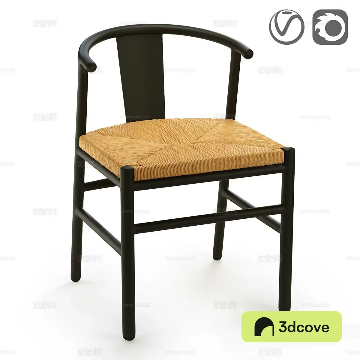 Modern dining chair single chair 3d model
