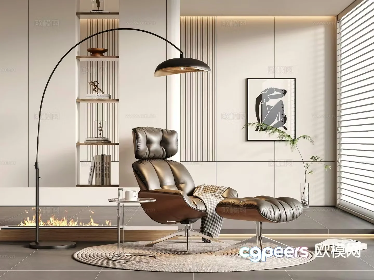 Leather chair lounge chair 3d model