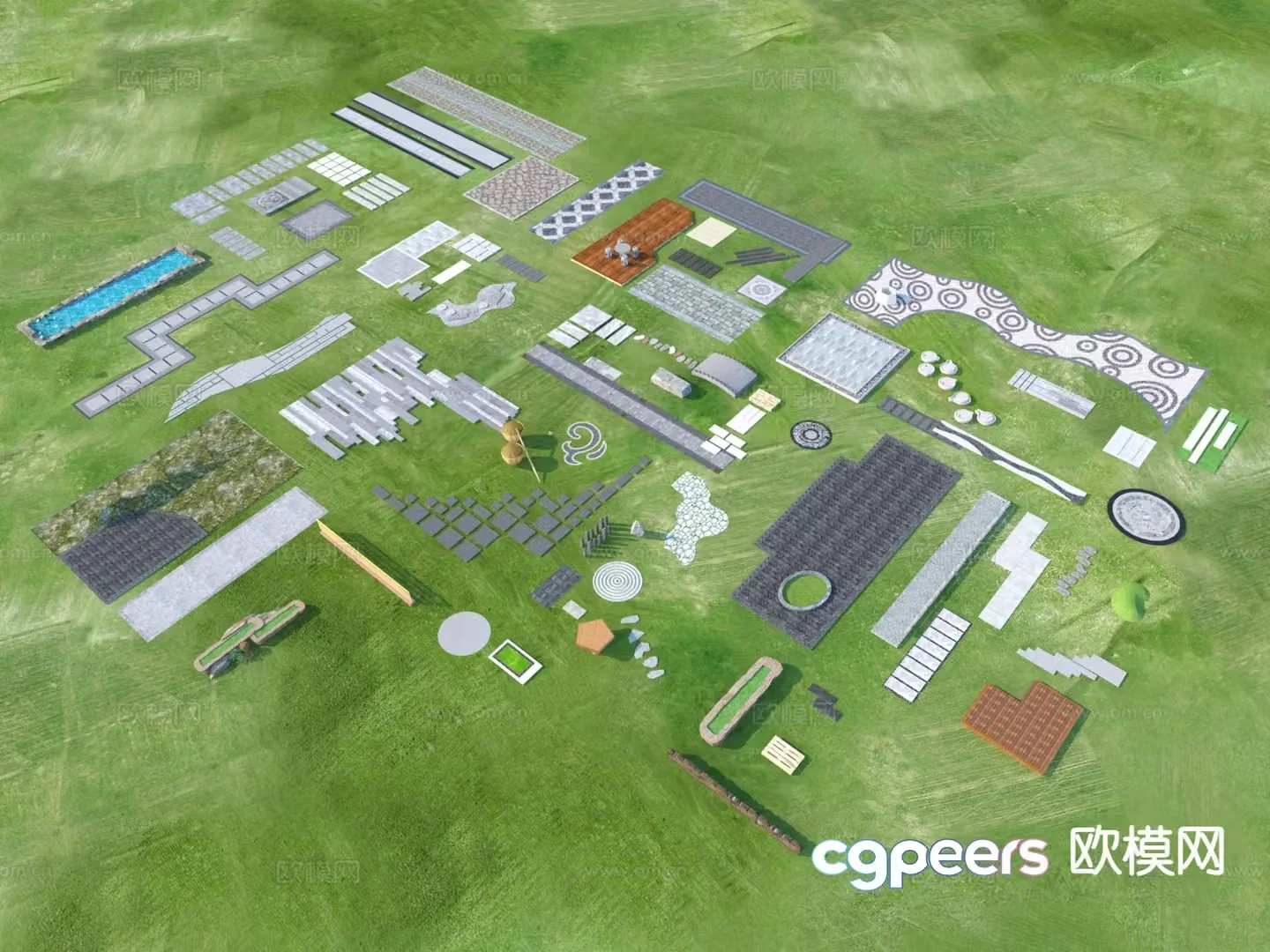 Tingbu sketch park Tingbu paving 3D model