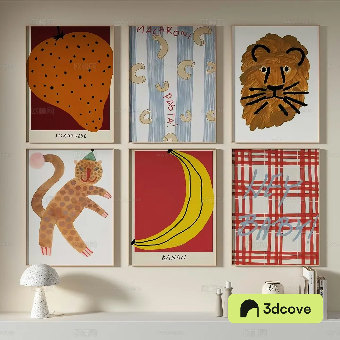 Decorative painting retro painting hanging painting 3d model