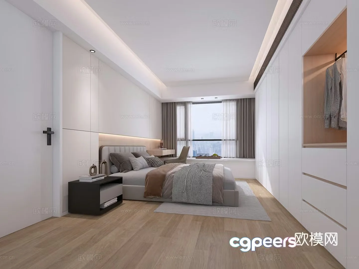 modern bedroom master bedroom main room 3d model