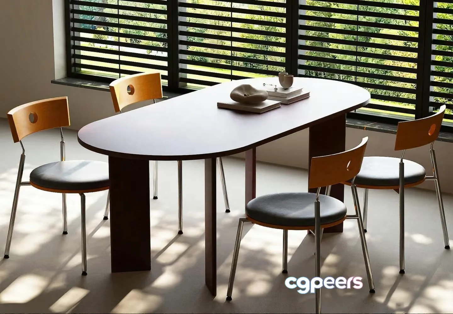 Modern Dining Table 3D Model – 10420 – VRAY Render