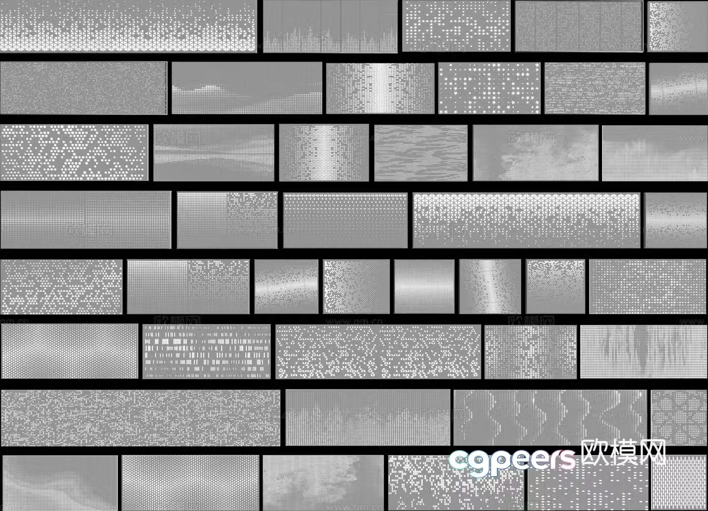 Modern perforated board punched board gradient hollow board 3d model