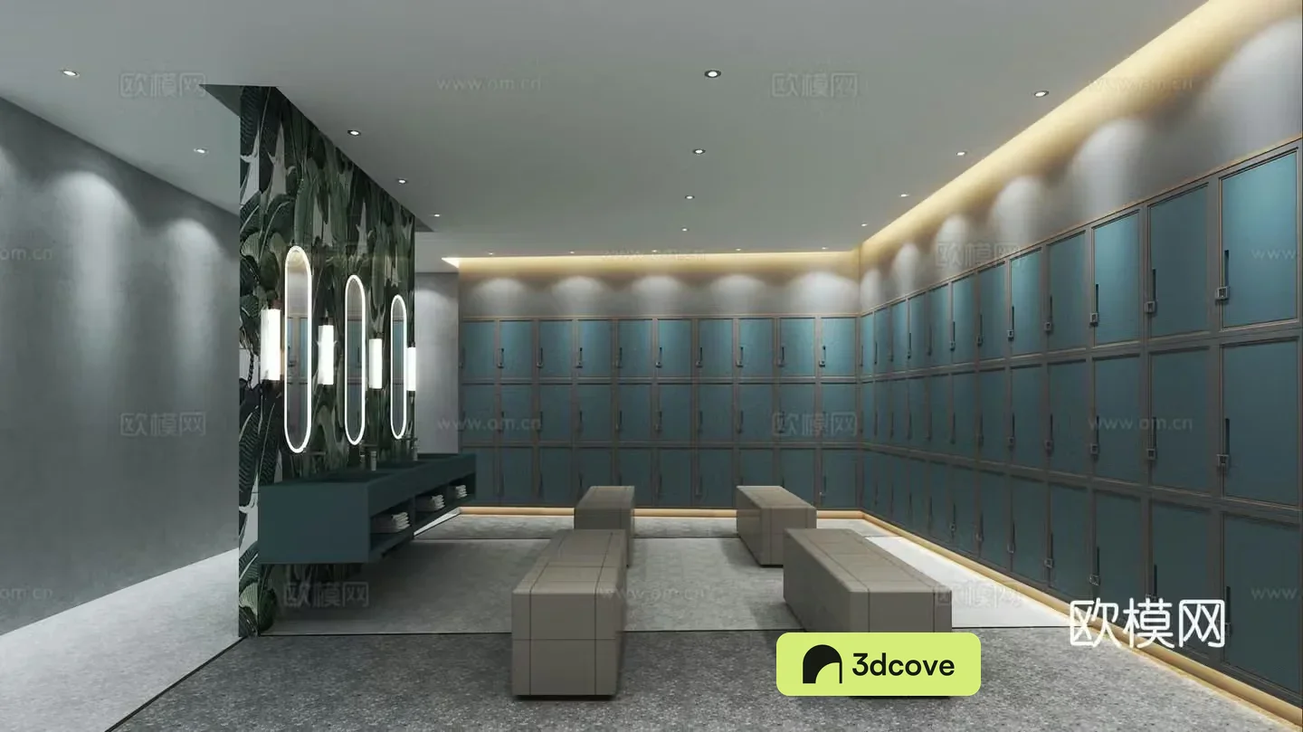 Modern bathing shop changing room