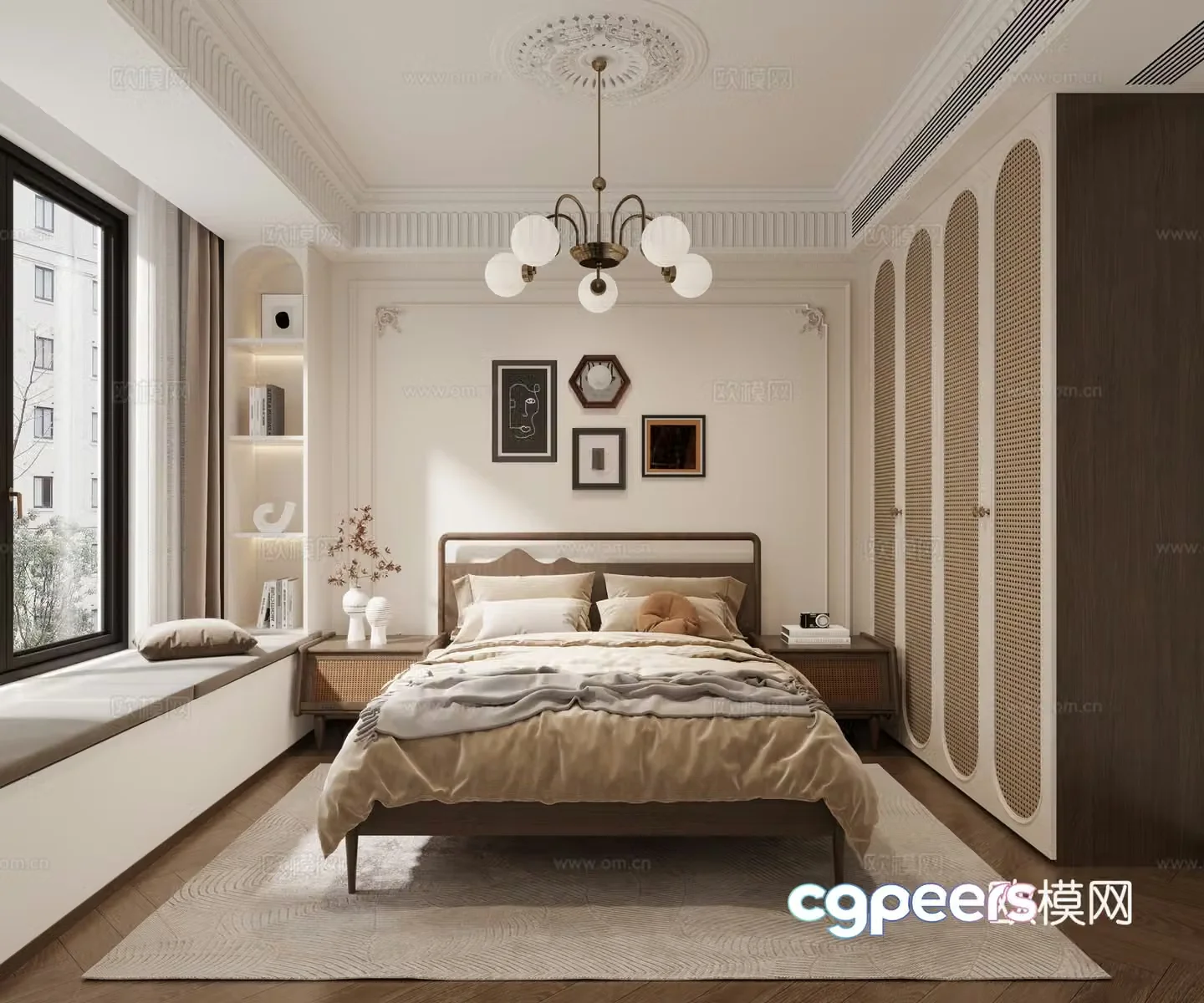 Medium-old bedroom 3d model