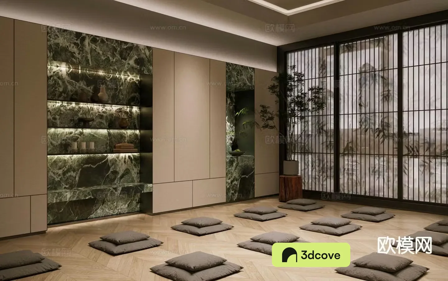 Modern Zen Lounge Meditation Room Yoga Room