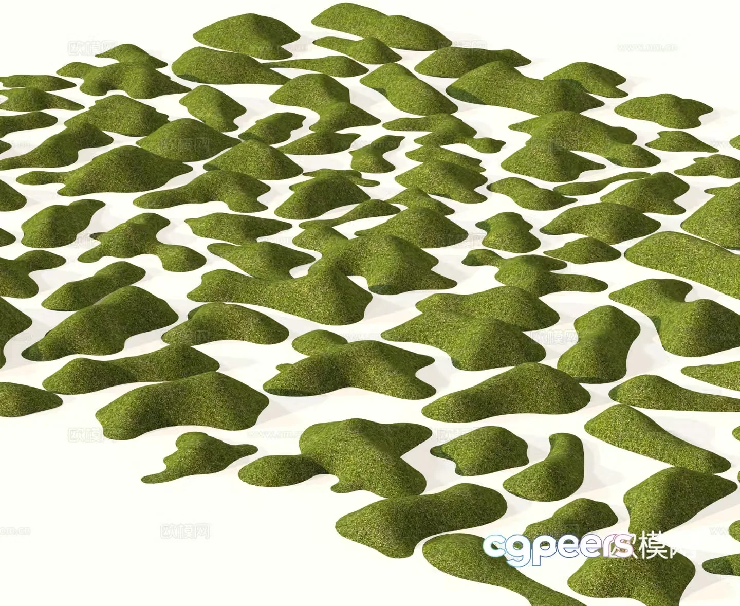 Moss terrain micro-terrain hills mounds 3d model