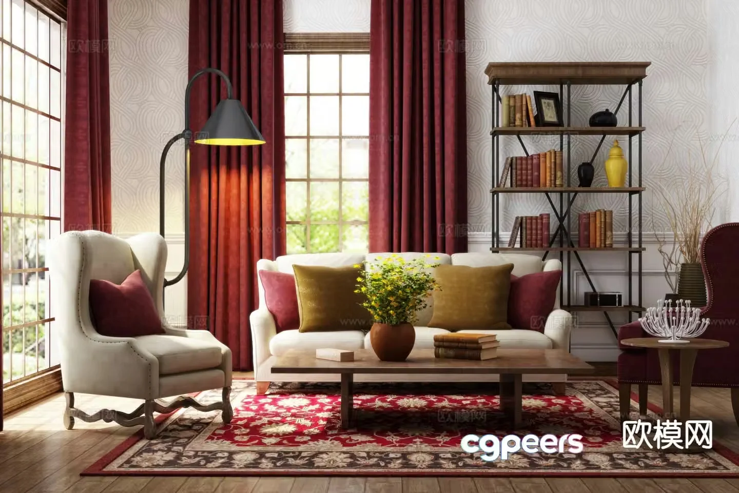 American modular sofa 3d model