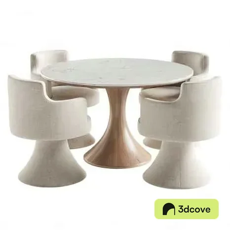 A Round Table With Two Chairs