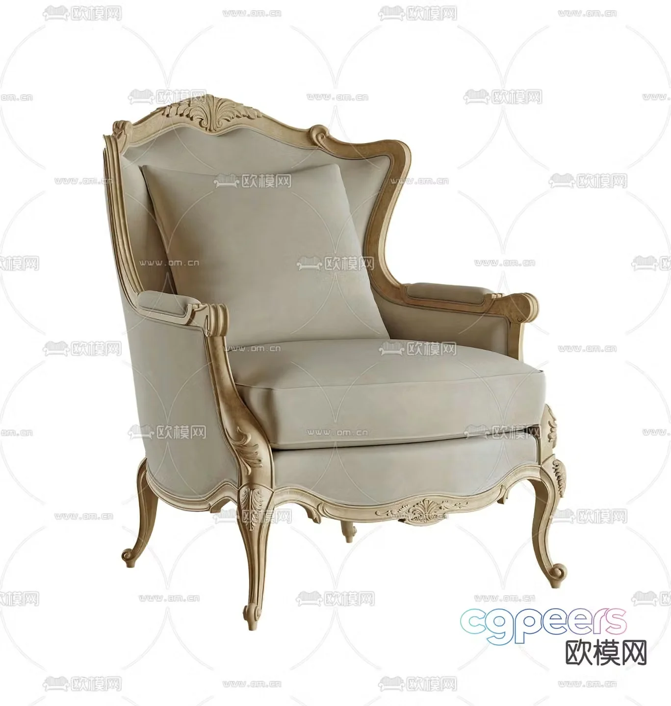 American fabric leisure chair 3d model