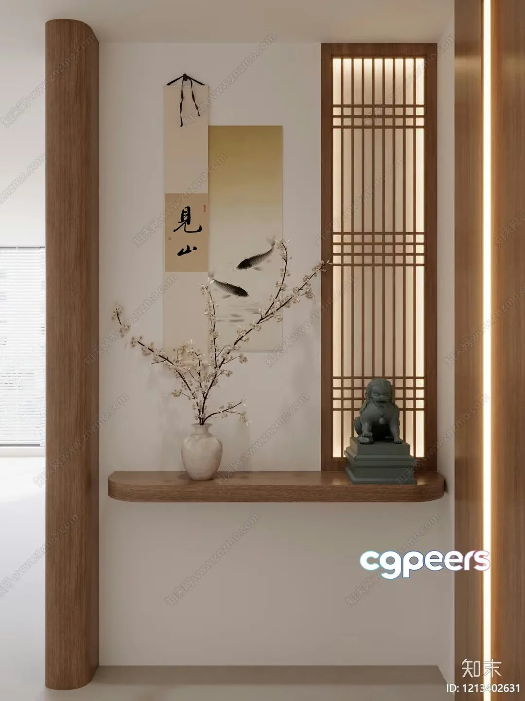Modern Asian Decor 3D Model – 20774 – VRAY Render