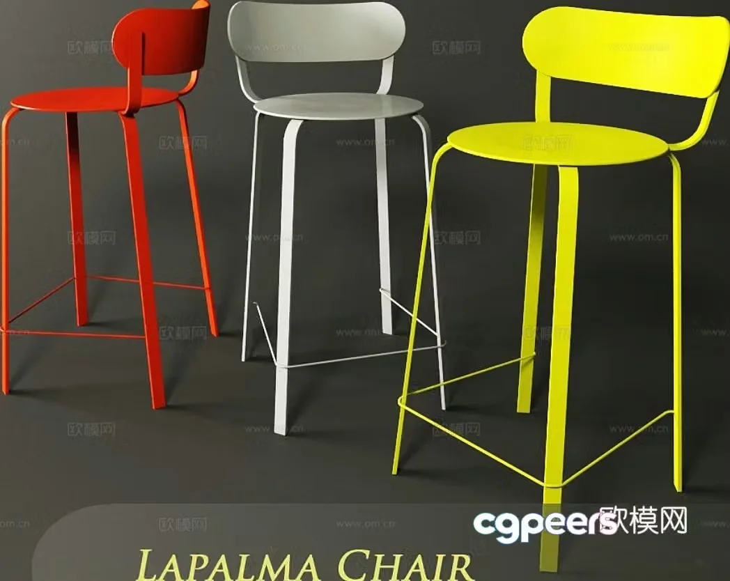 LaPalma bar stool bar stool iron chair 3d model