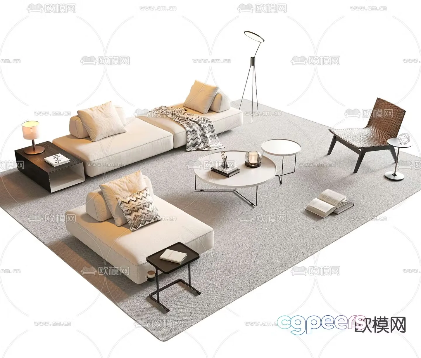 Modern sectional sofa 3d model