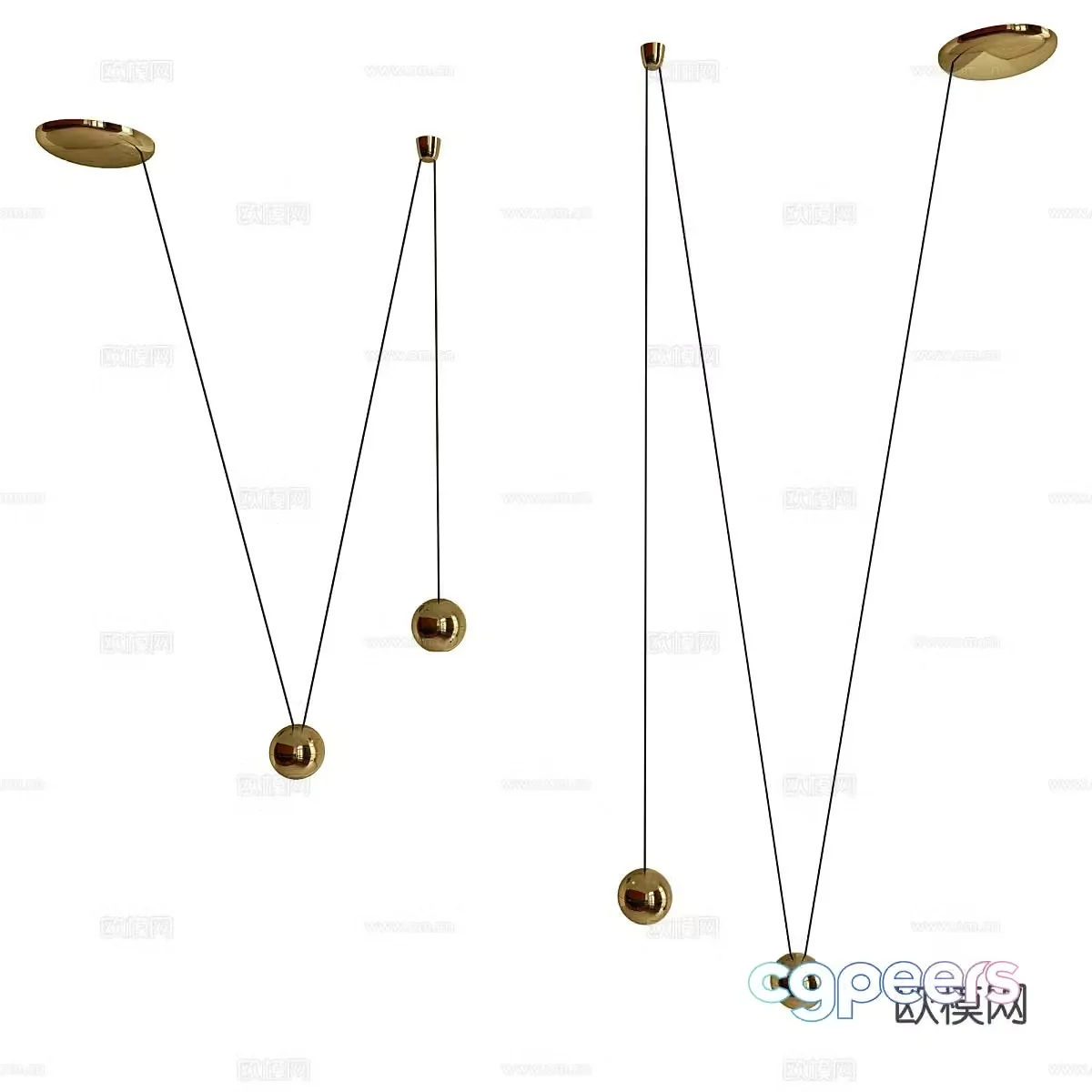 Light luxury chandelier art chandelier 3d model