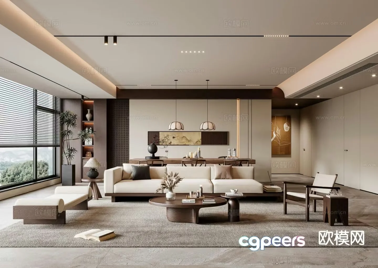 New Chinese style living room 3d model