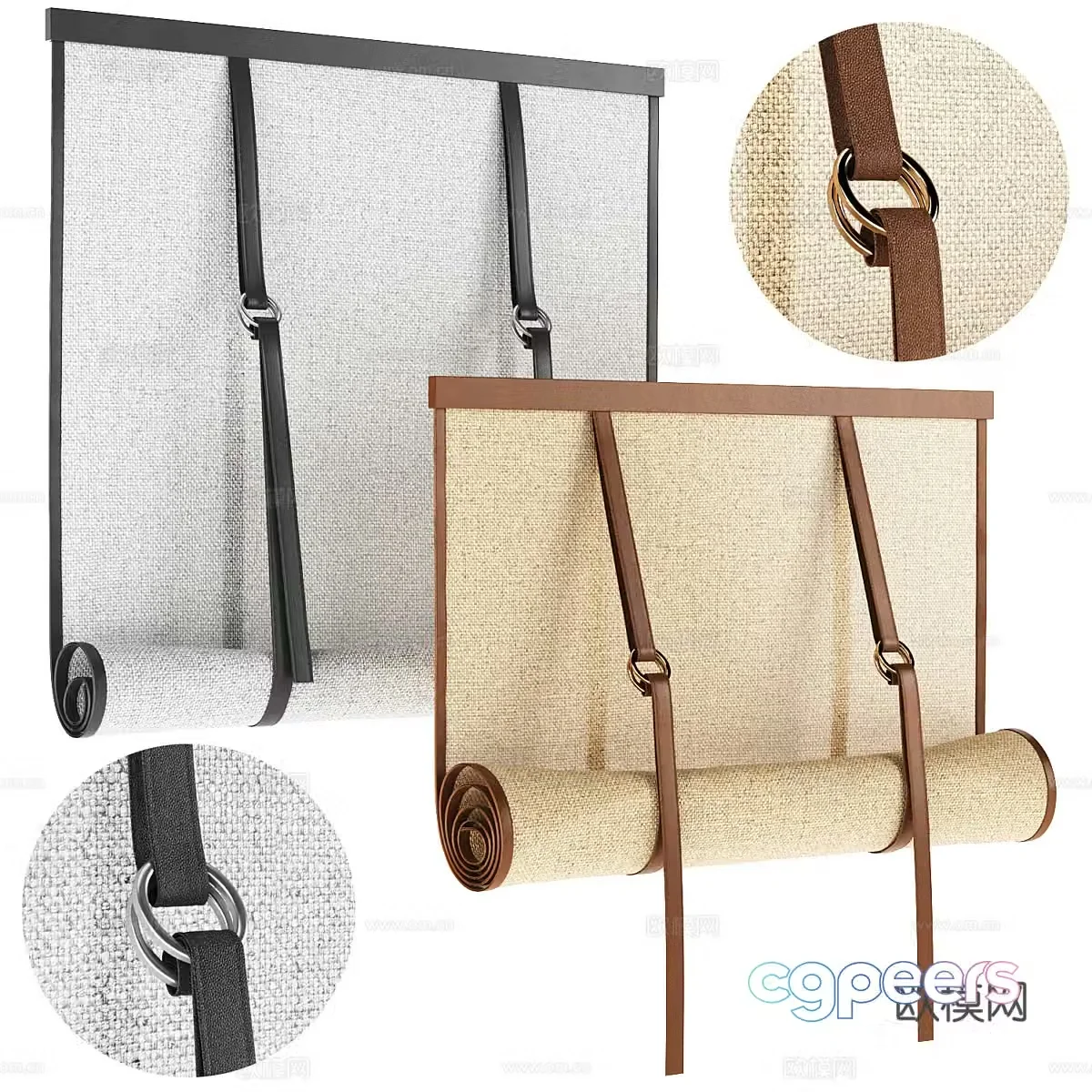 New Chinese roller blind 3D model