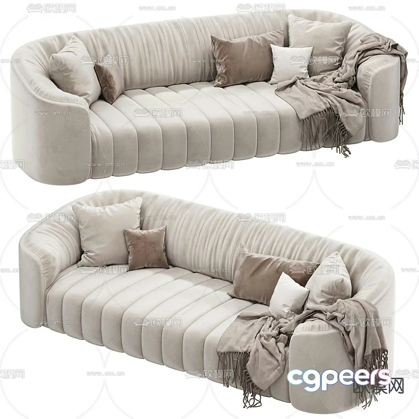 FLEXFORM off-white multi-seater sofa 3d model