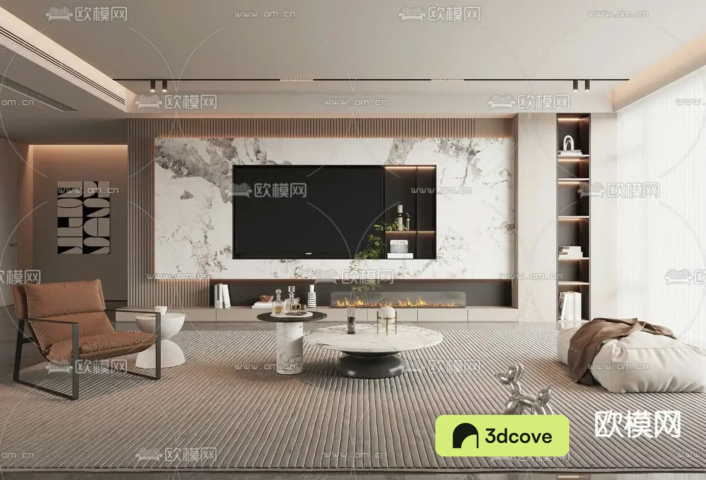 Modern living room TV background