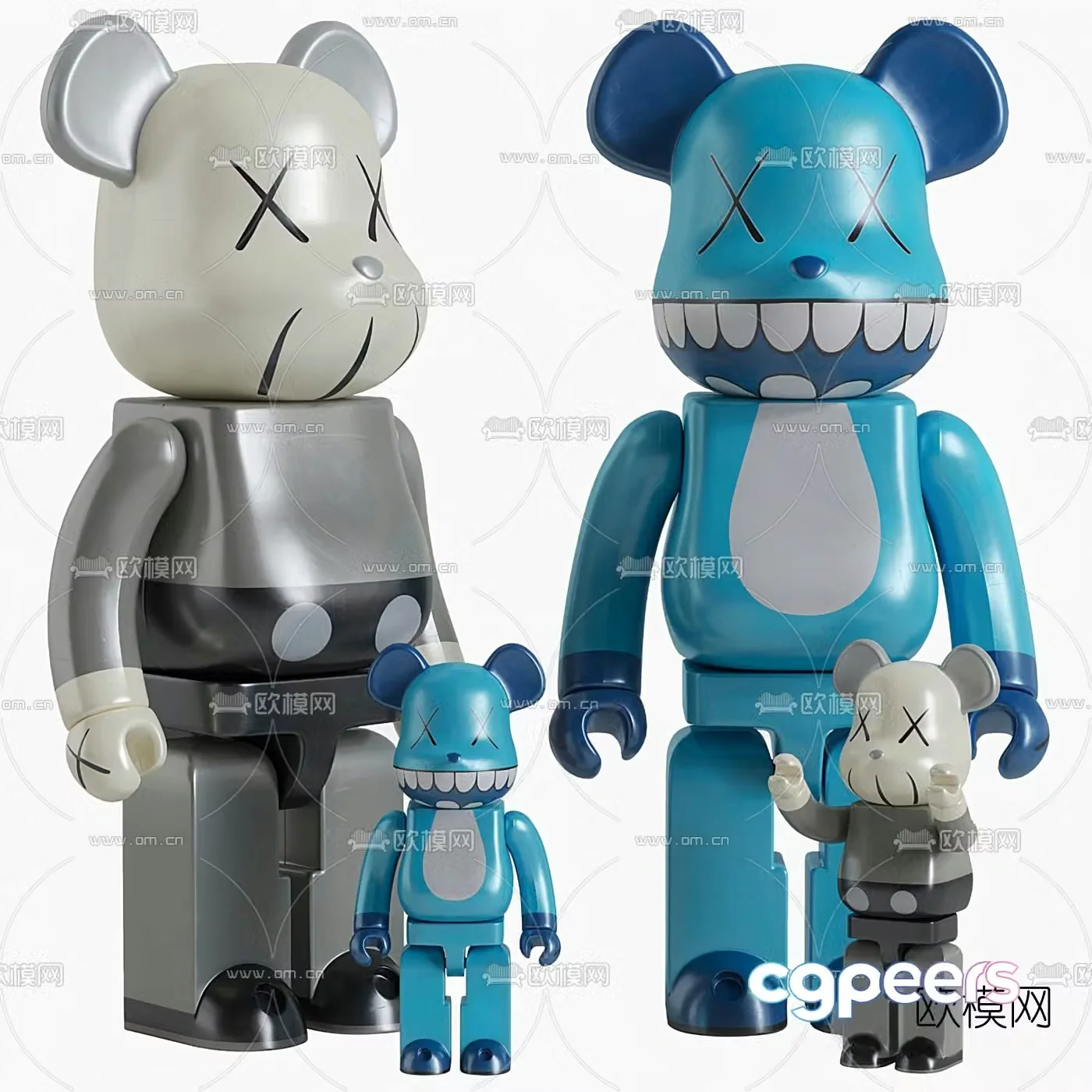 Modern violent bear doll toy 3d model