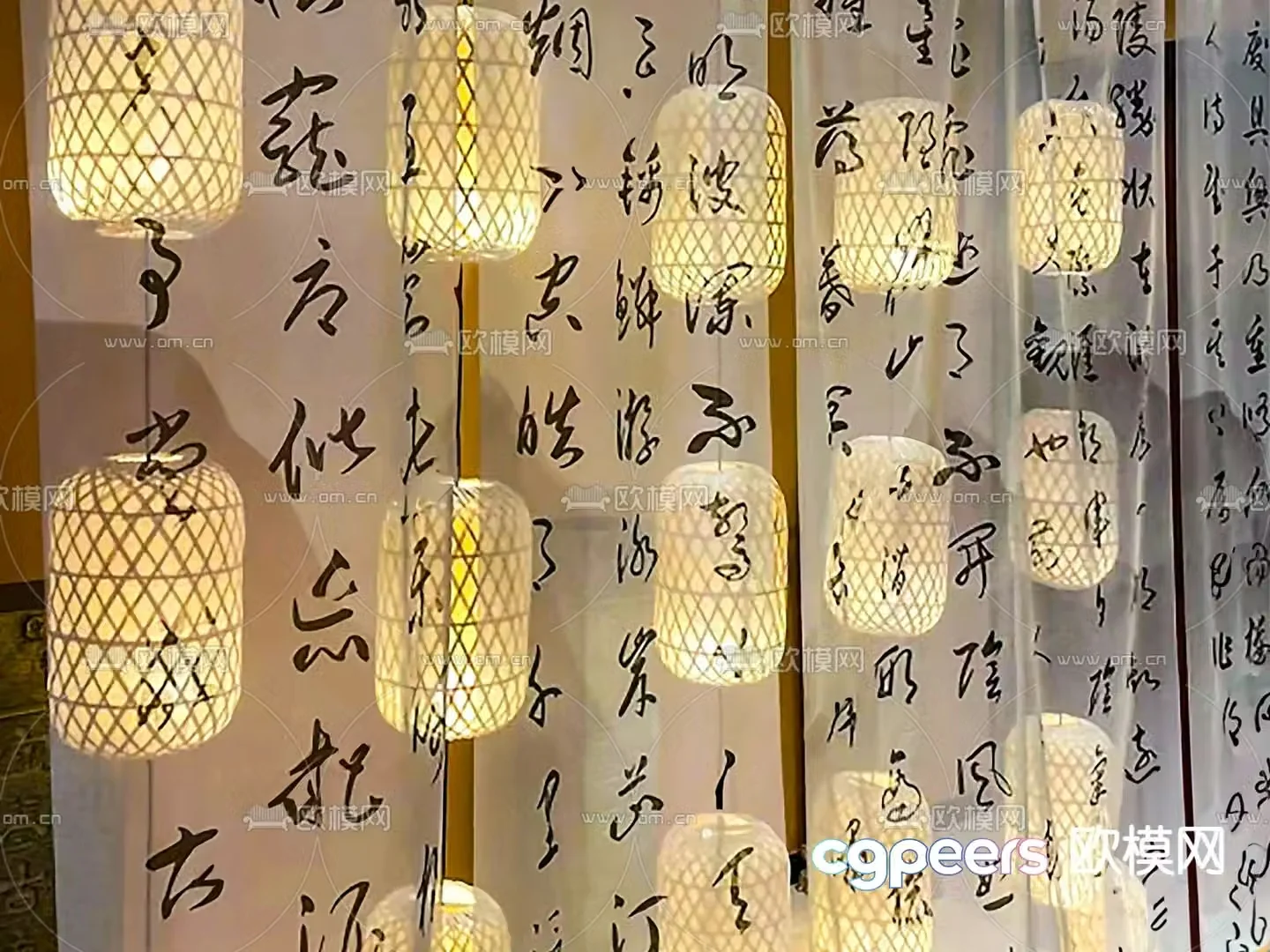 New Chinese chandeliers ancient style lantern 3D model