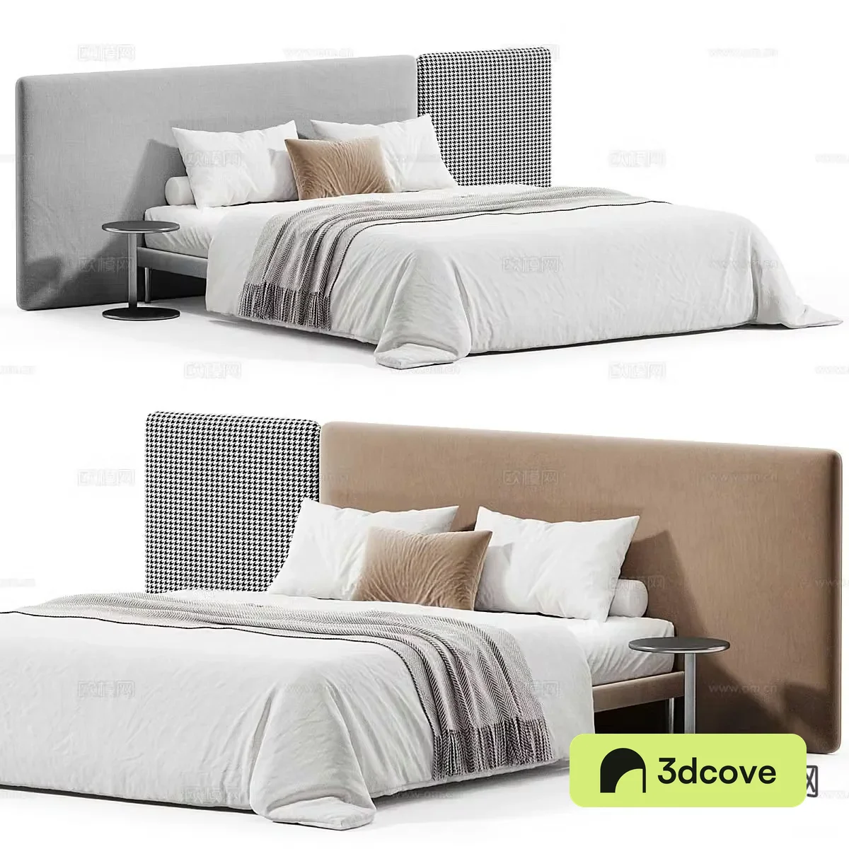 Modern fabric bed double bed