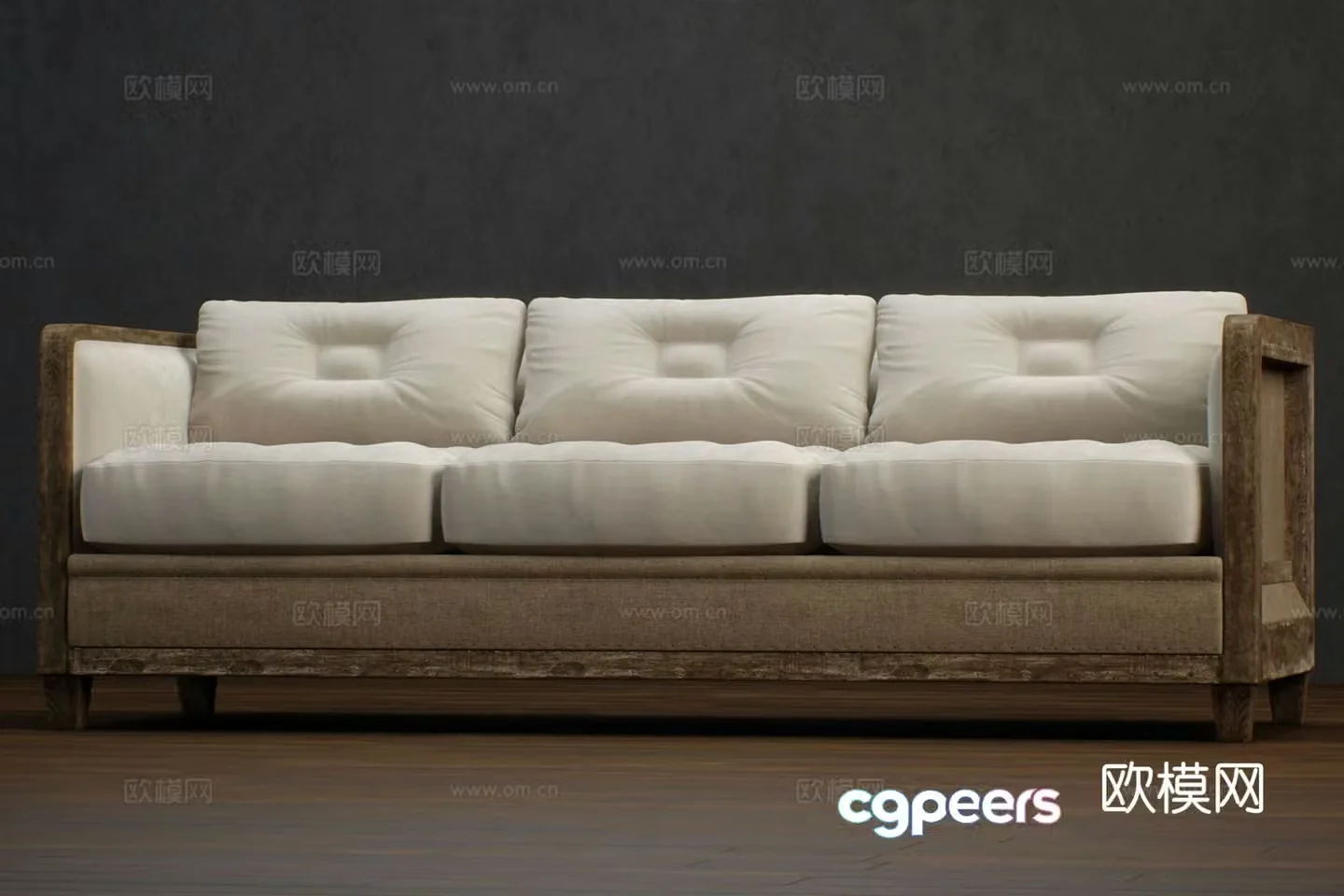 American sofa three-person sofa 3d model