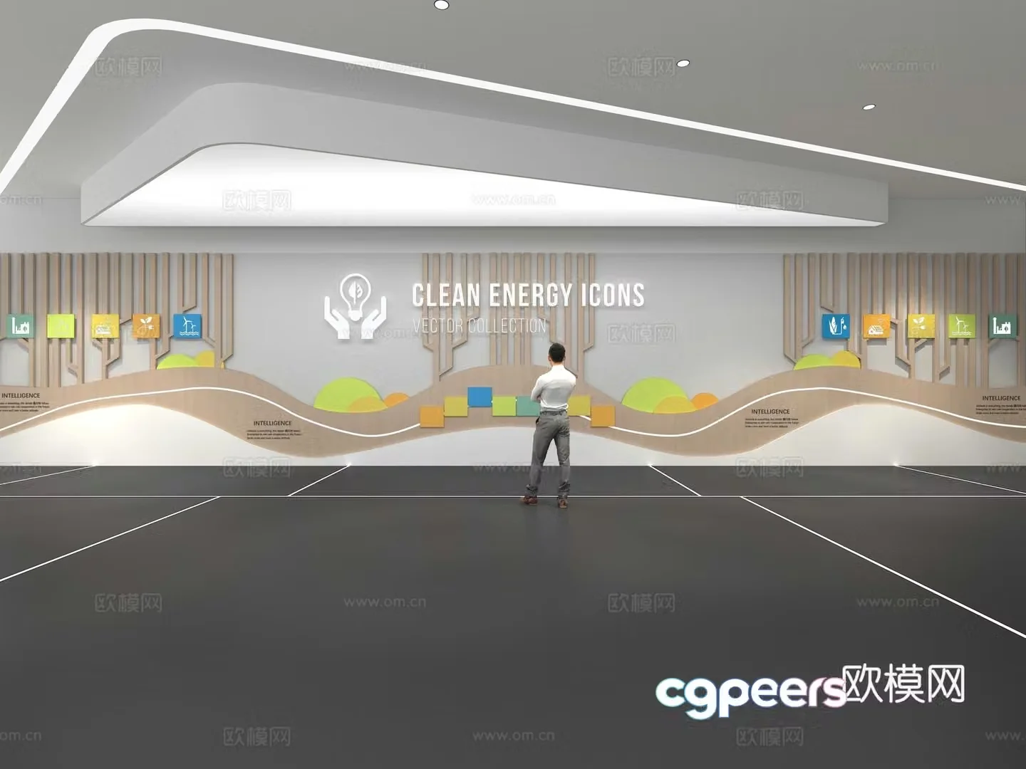 Cultural wall Children’s culture wall Education Theme wall Exhibition hall Campus culture Corridor 3D model