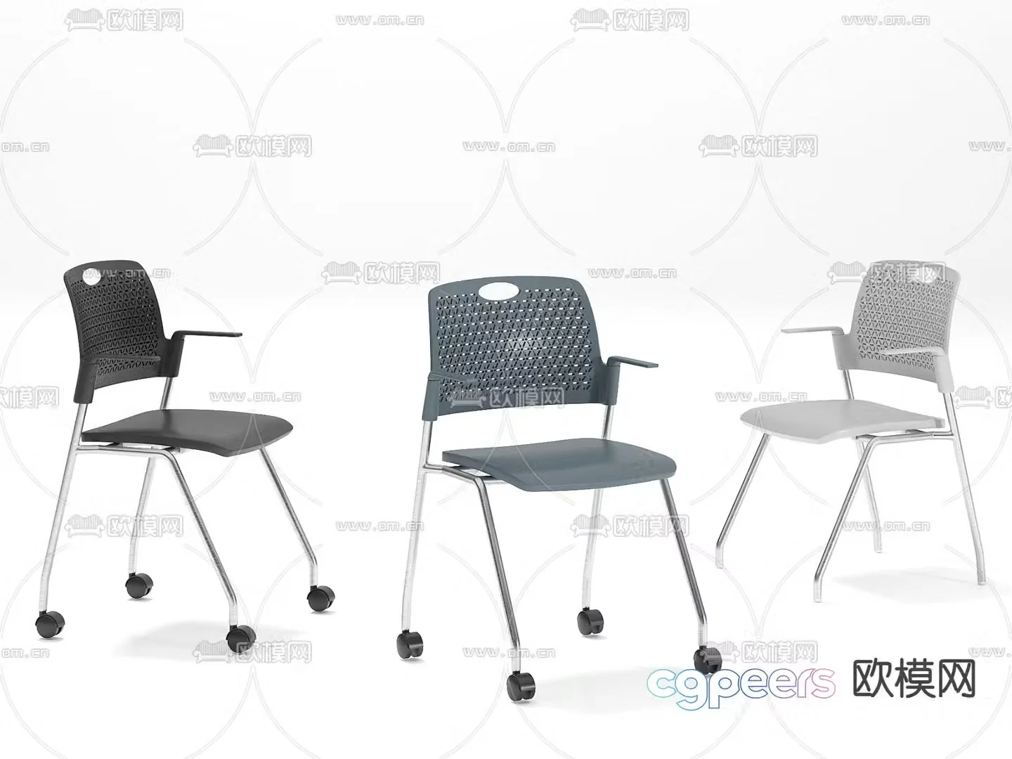 Office chair training chair 3d model
