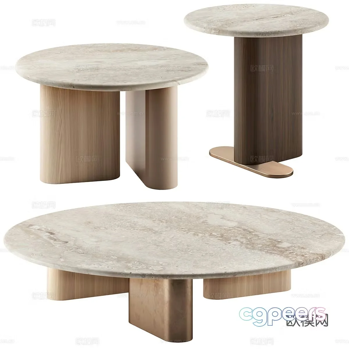 Modern Italian coffee table combination 3D model
