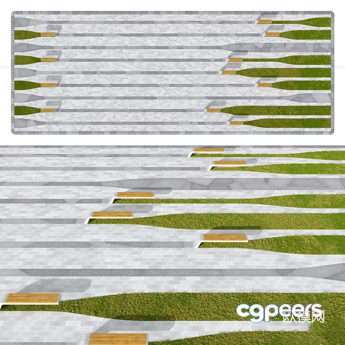 Modern park landscape Square landscape 3d model