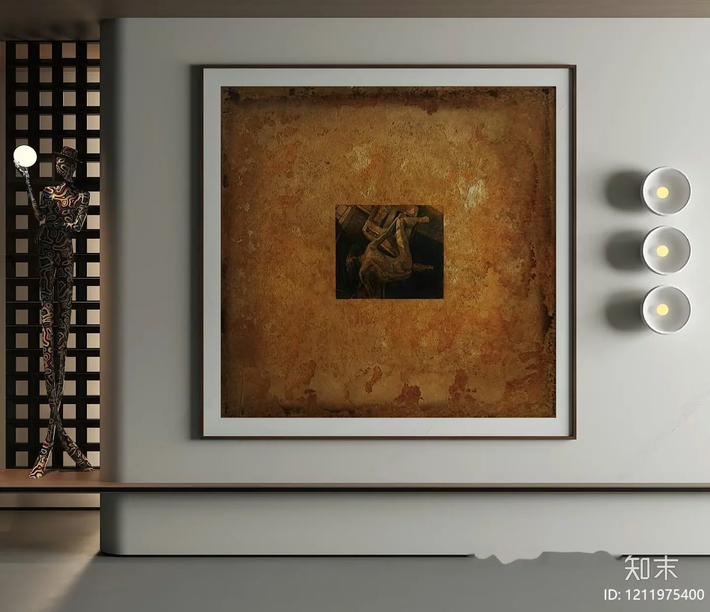 Modern Art Piece 3D Model – 21676 – VRAY Render