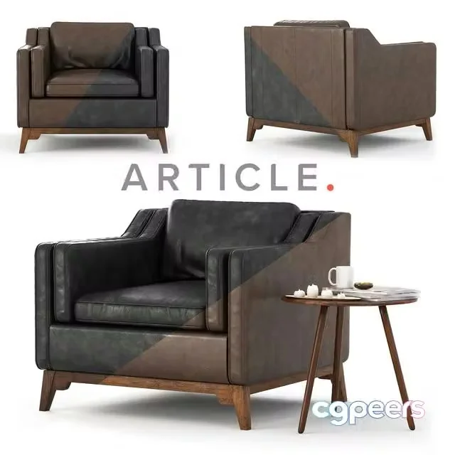 3ds Max Free – Worthington Armchair & Table Amoeba