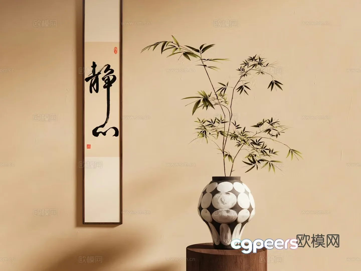 Vase ornaments Floral art Jewelry 3d model