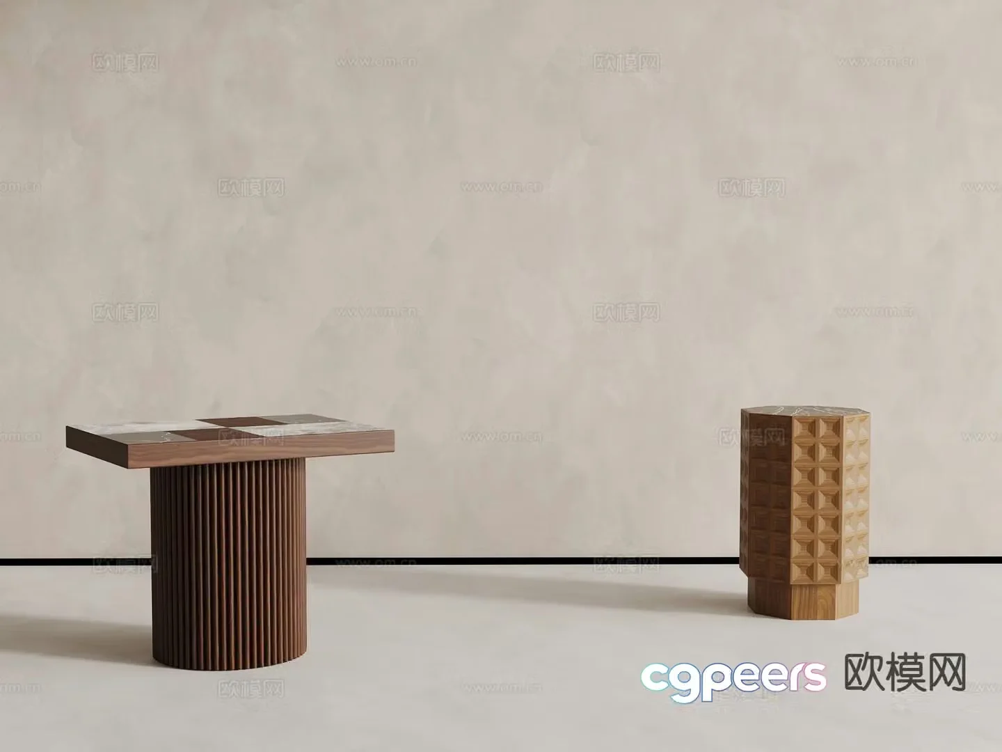 Medieval side table 3d model